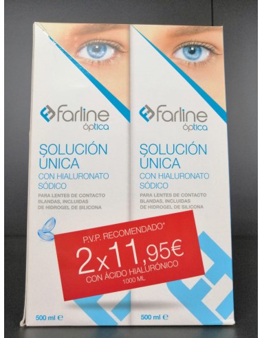 FARLINE SOLUCION UNICA +HIALURONATO 2X500ML